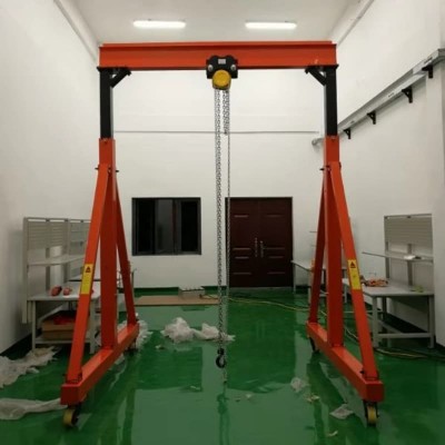 500kg Adjustable Portable Gantry Crane Manual Hoist Span 3m Height 2.5m