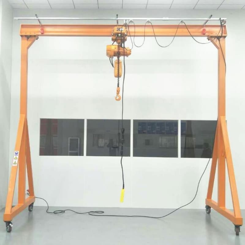 500kg Adjustable Portable Gantry Crane Manual Hoist Span 3m Height 2.5m