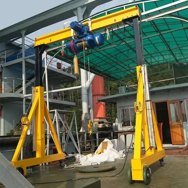0.5T Adjustable Span Portable Gantry Crane Electric Hoist 220V Height 3m