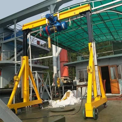 0.5T Adjustable Span Portable Gantry Crane Electric Hoist 220V Height 3m