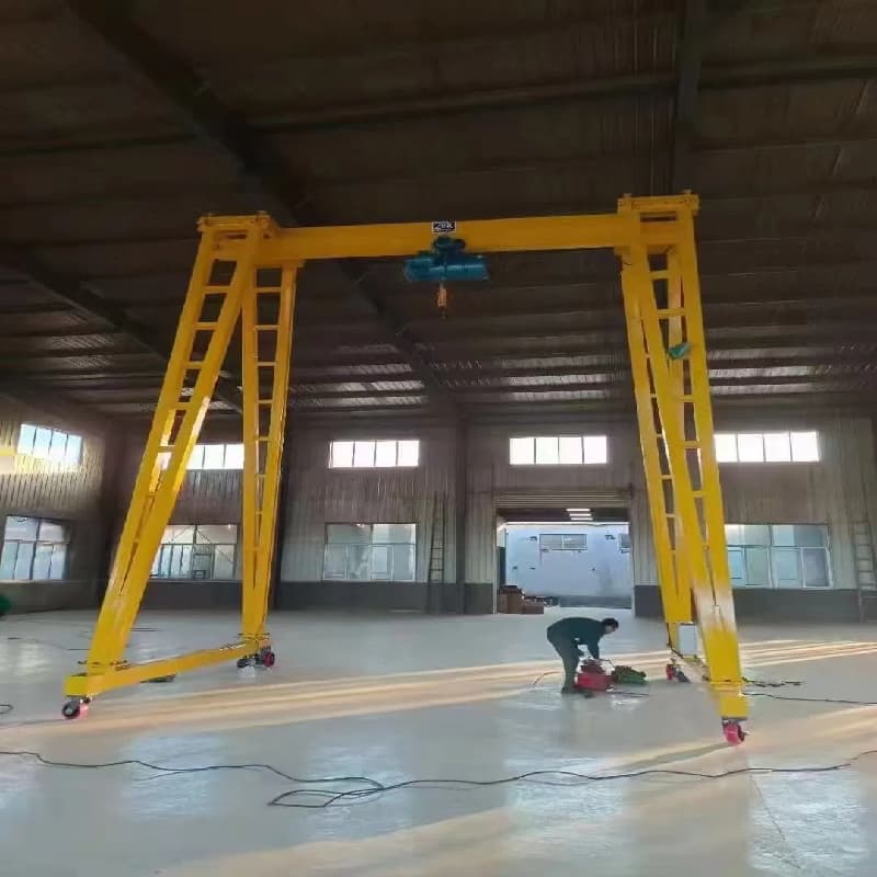 500kg Portable Adjustable Gantry Crane Electric Hoist 220V 3m Lift 2.5m