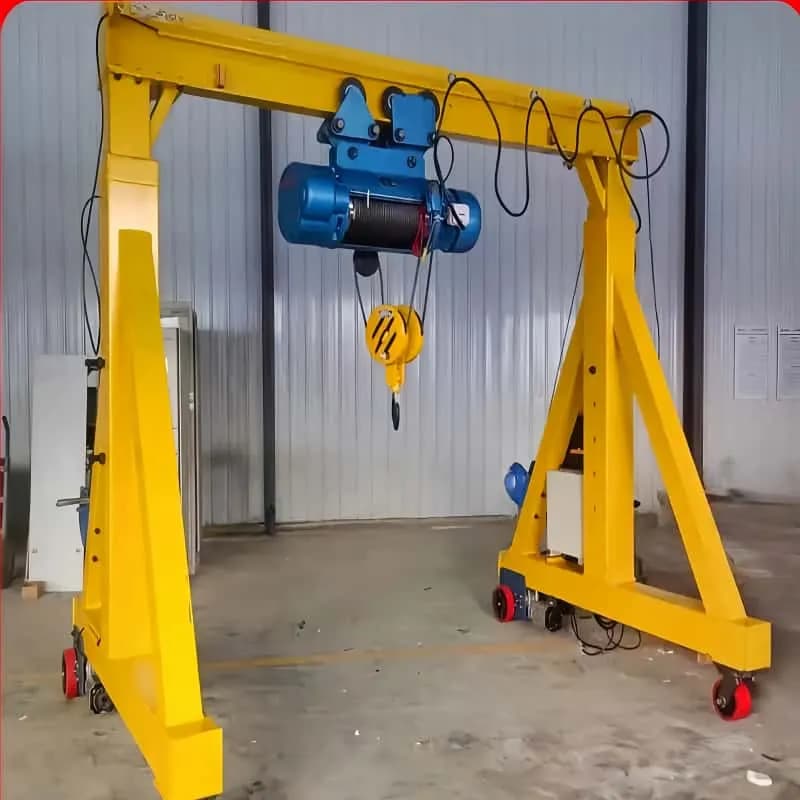 500kg Adjustable Height Portable Crane Electric Hoist 220V Span 3m 3m