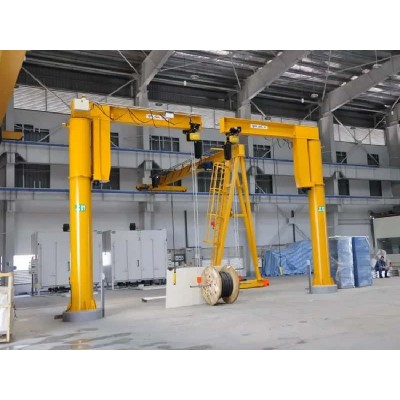 1T Freestanding Jib Crane 360° Rotation Span 6m Height 5m Outdoor Use