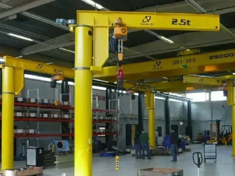 1000kg Freestanding Jib Crane Height 5m Span 3.5m for Machining