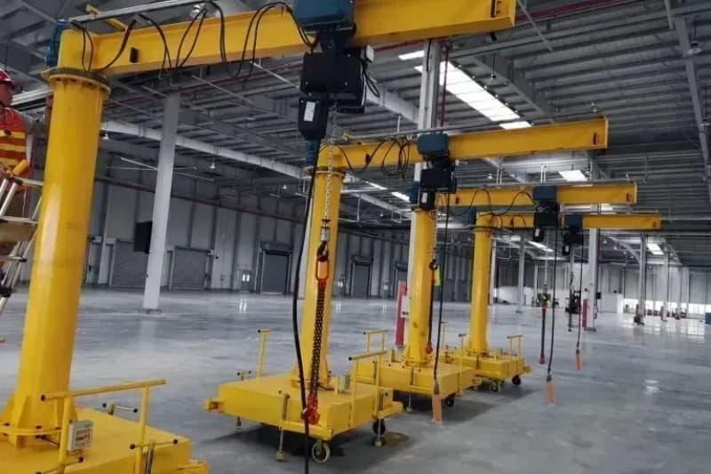 0.25T Mobile Jib Crane 360° Rotation Span 1.5m Height 1.5m for Workshop