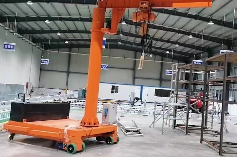 0.25T Mobile Jib Crane 360° Rotation Span 1.5m Height 1.5m for Workshop