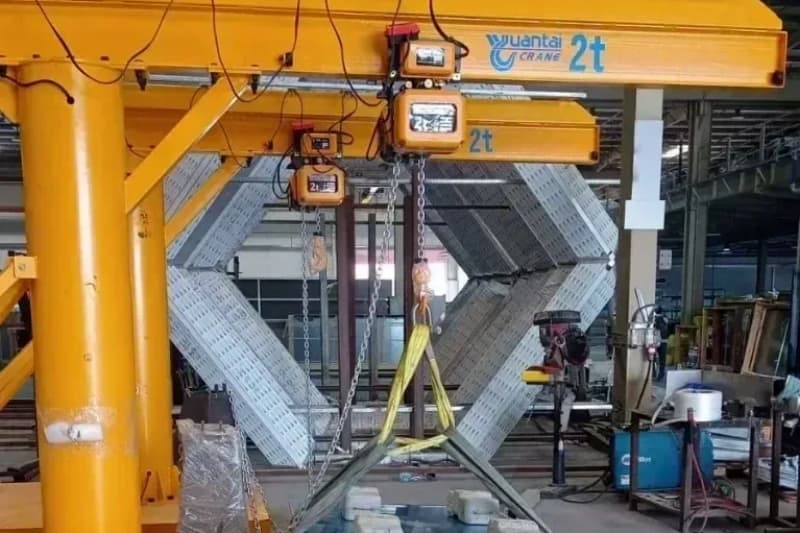0.25T Mobile Jib Crane 360° Rotation Span 1.5m Height 1.5m for Workshop