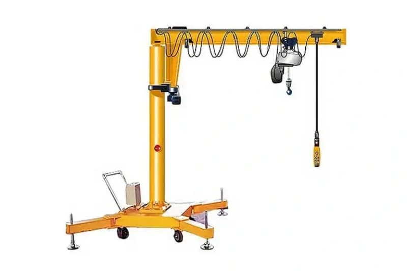 0.25T Mobile Jib Crane 360° Rotation Span 1.5m Height 1.5m for Workshop
