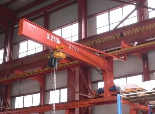 500kg Wall Travel Jib Crane with Chain Block Span 3.5m Height 4.5m 220V