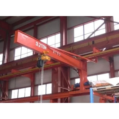 0.5T Wall Traveling Portable Jib Crane Span 3m Height 4m for Garage Use