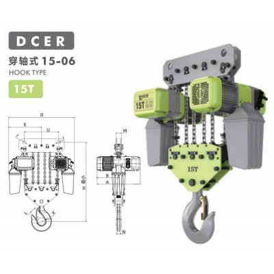 1T Fixed Electric Chain Hoist Euro M5 9.2m/min 2kW IP55