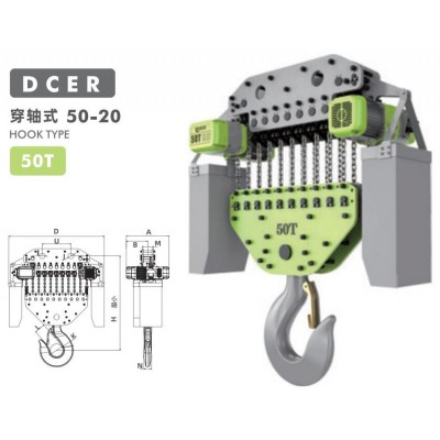 1T European Fixed Hoist 2kW M5 2.8/9.2m/min Dual Speed Low Headroom