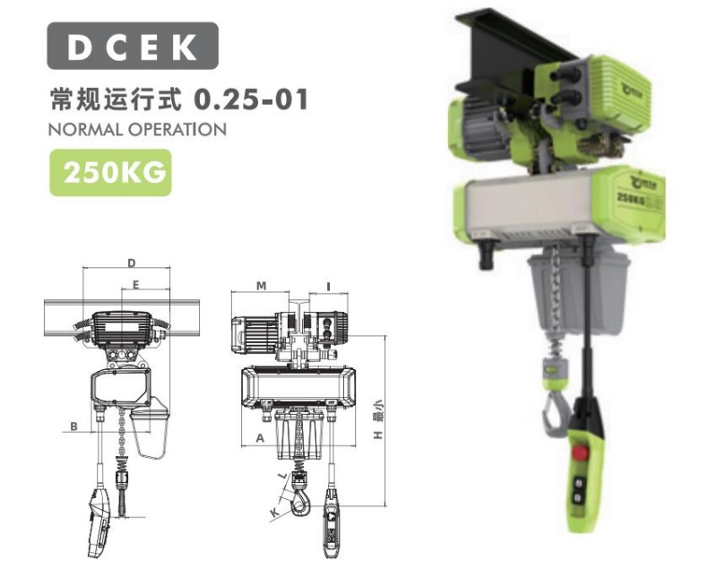0.25T Traveling Electric Hoist VFD 2.5~18m/min South Africa Construction Site