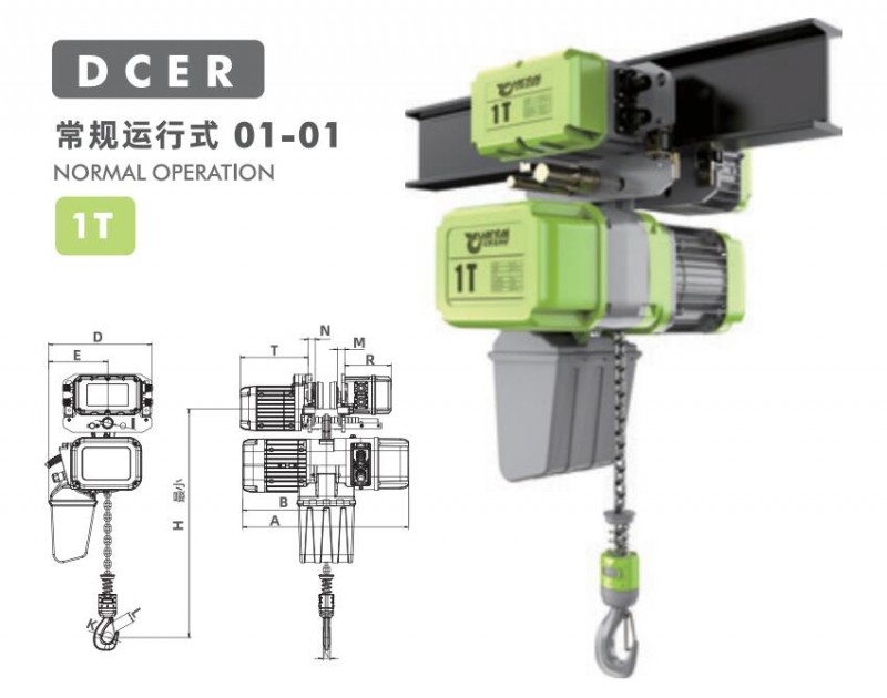0.75T Traveling European Chain Hoist 2/6.5m/min Egypt Factory Bridge Crane