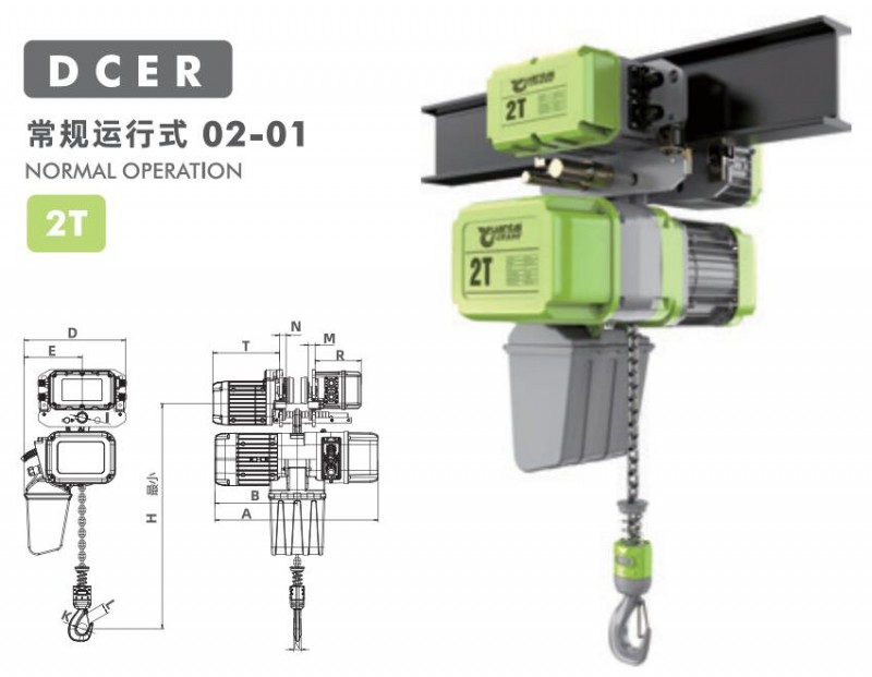 0.75T Traveling European Chain Hoist 2/6.5m/min Egypt Factory Bridge Crane