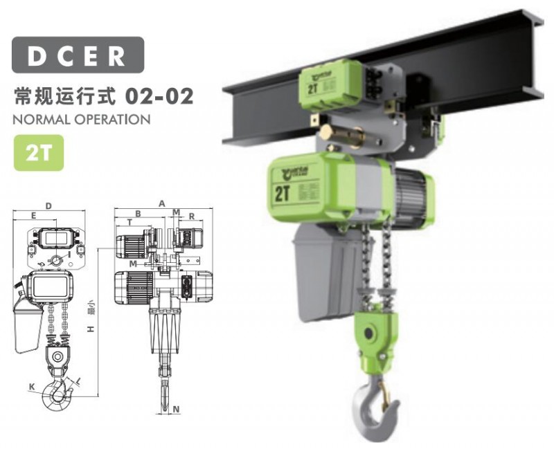 0.75T Traveling European Chain Hoist 2/6.5m/min Egypt Factory Bridge Crane