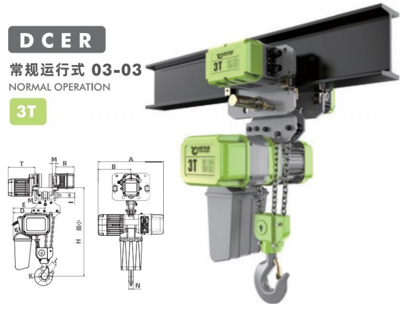 3000kg Traveling Euro Electric Hoist 3m/min India Automotive Plant Crane
