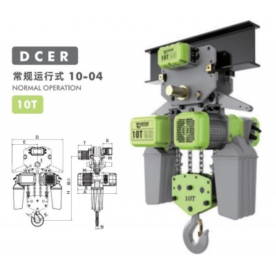 10T Traveling Euro Hoist VFD 0.5~4.2m/min Mexico Factory Overhead Crane