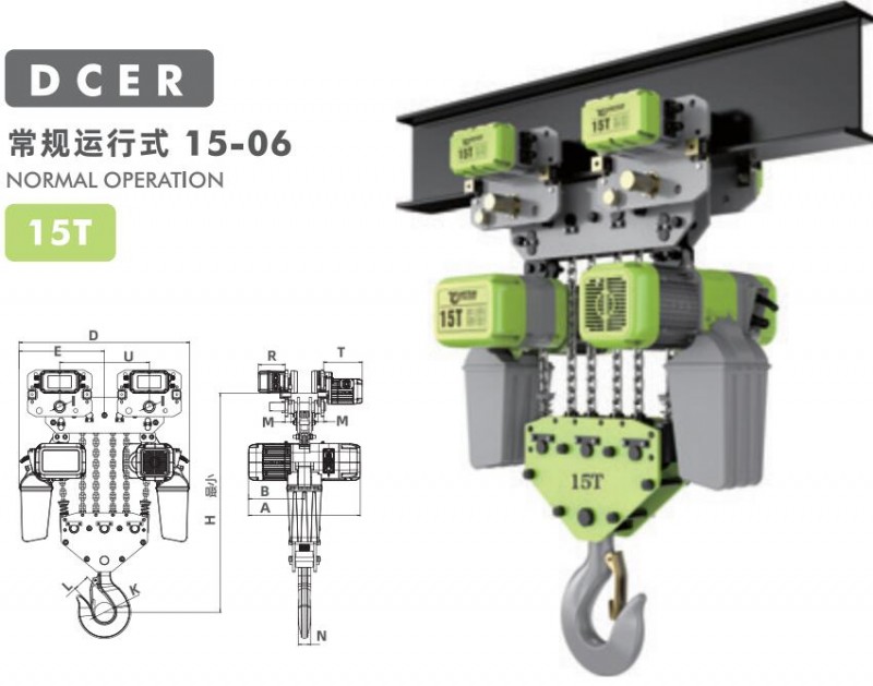 15T Traveling Euro Electric Hoist 2.4m/min India Automotive Plant Crane