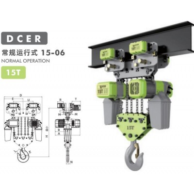 15T Traveling Electric Chain Hoist 2.4m/min Russia Steel Mill Bridge Crane