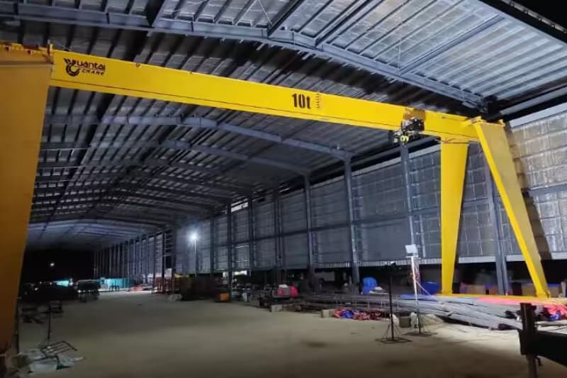 16t Single Girder Gantry Crane No Cantilever, 15m Lift, 16.5m Span for France