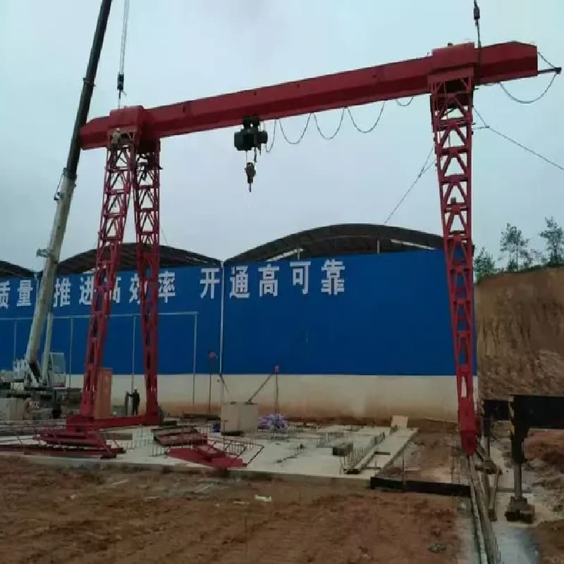 1t Single Girder Gantry Crane Double Cantilever, 6m Lift, 28.5m Span for Poland