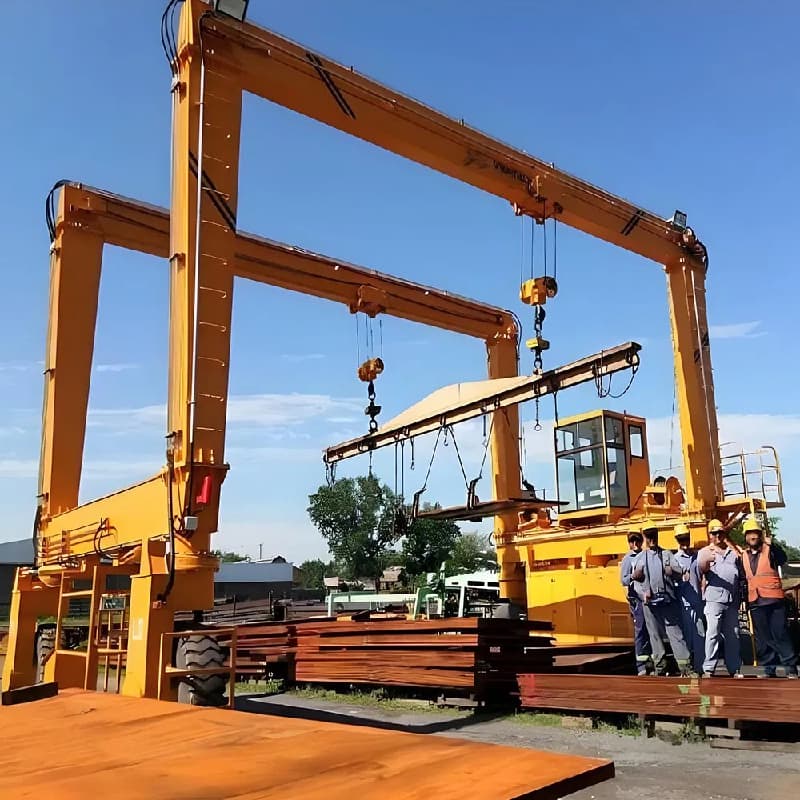 70t Rubber-Tired Container Gantry Crane 15.5m Lift 23.47m Span Nigeria