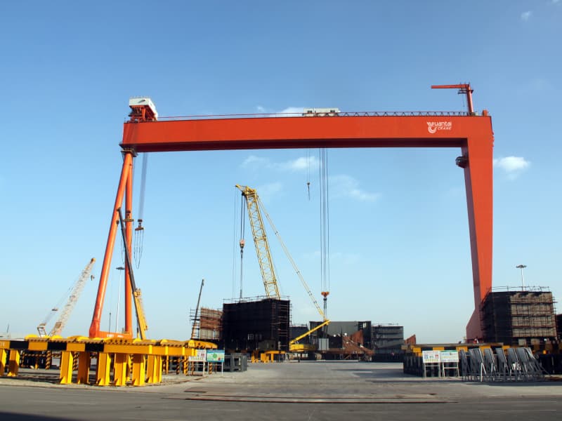 200t Shipbuilding Gantry Crane 180m Span 50m Lift for Shipyard Italy