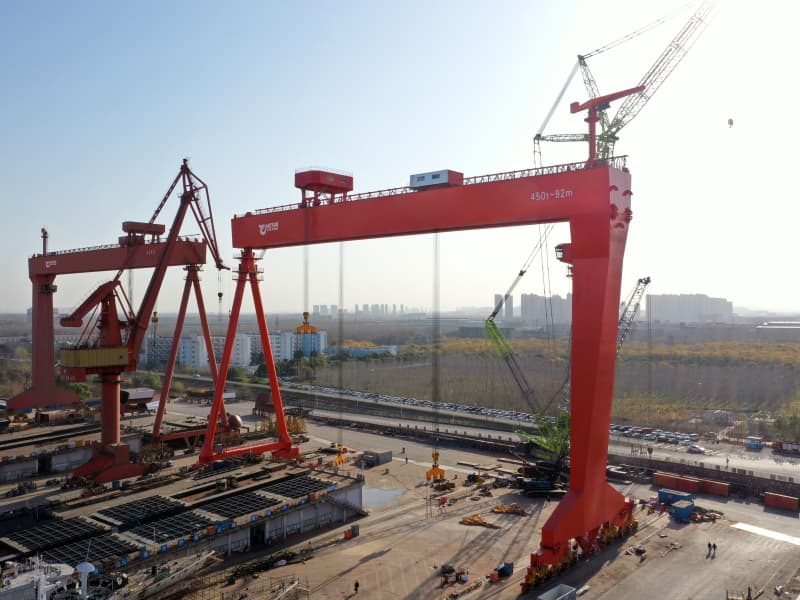 200t Shipbuilding Gantry Crane 80m Span 75m Lift for Shipyard Nigeria