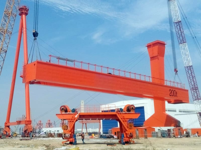 200t Shipbuilding Gantry Crane 80m Span 75m Lift for Shipyard Nigeria