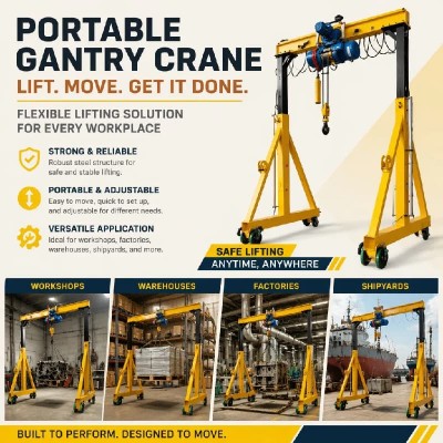 Dongqi 20t Adjustable Portable Gantry Crane 9m Span 9m Lift Warehouse Trinidad