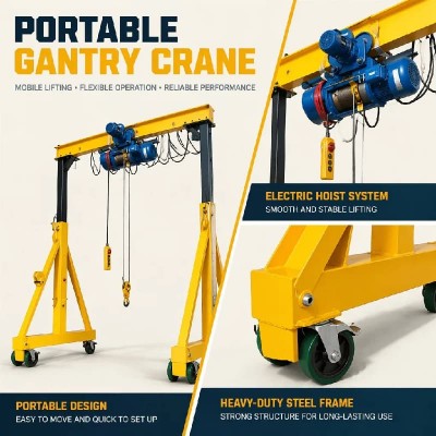 Dongqi 20t Adjustable Portable Gantry Crane 12m Span 2m Lift Workshop Bahamas