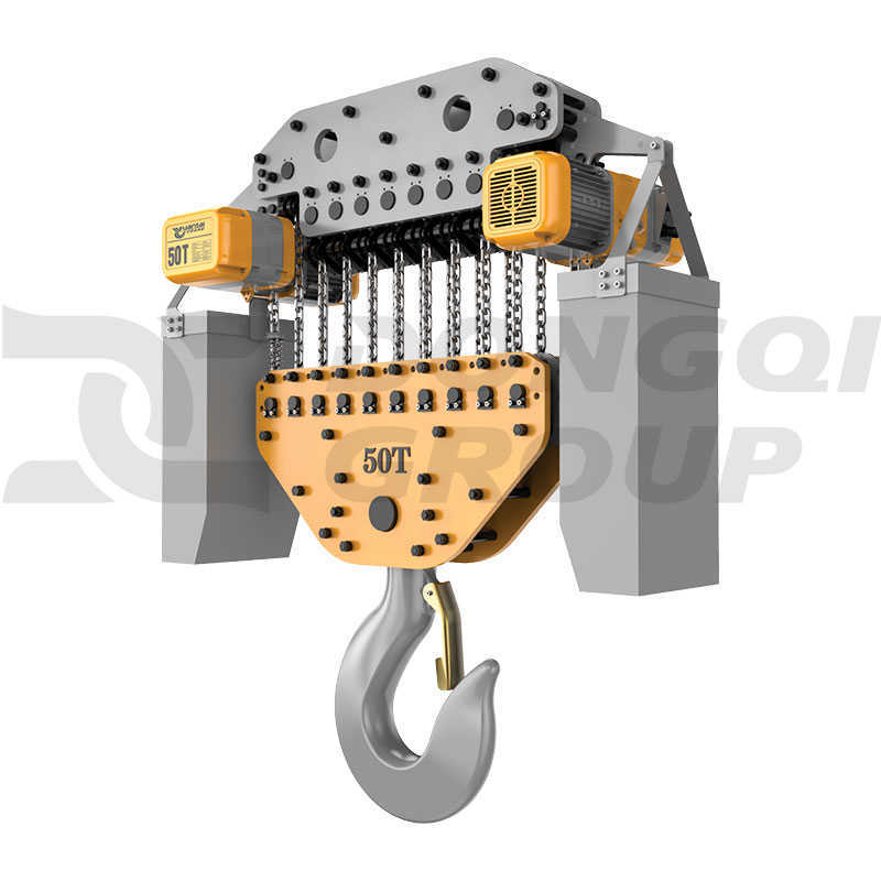Dongqi 50t Fixed Electric Chain Hoist 3m Lift FEM Rated for Micronesia Crane