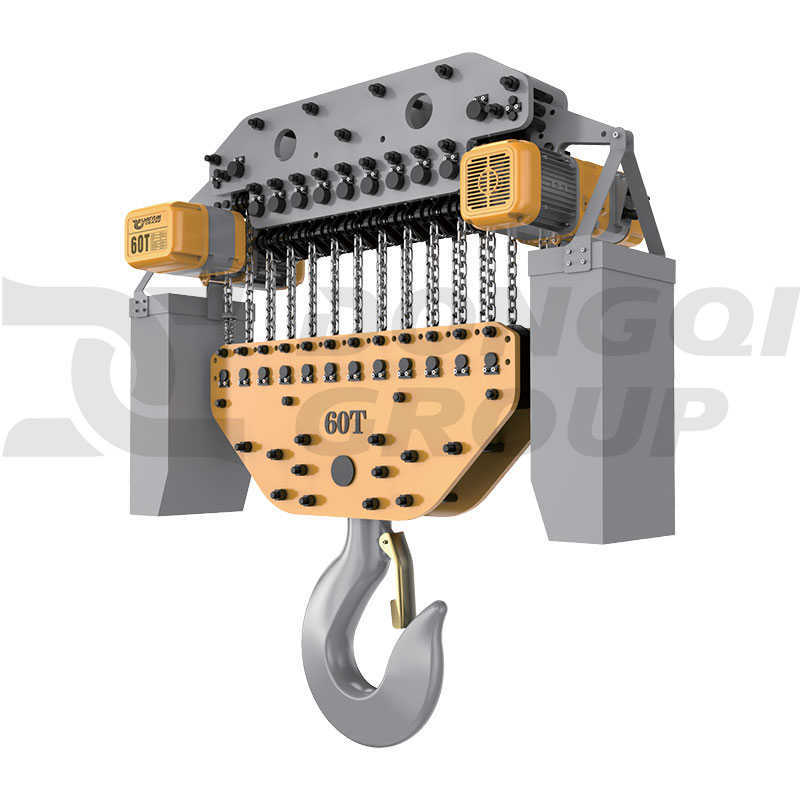 Dongqi 60t Fixed Electric Chain Hoist 3m Lift Special Brake for Bonaire Industry